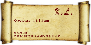 Kovács Liliom névjegykártya